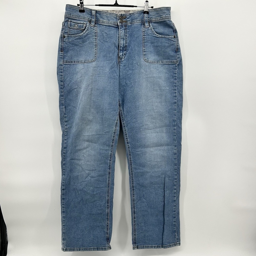 Lee Riders No Gap Womens 18/31 Mid Rise Straight Stretch Jeans Patch Pocket